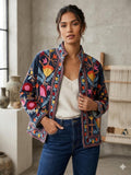 Suzani Embroidered Velvet Jacket | Short Bohemian Festival Coat, Ethnic Outerwear Bohozani