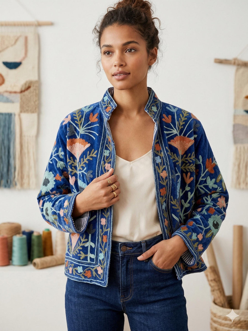 Vintage Suzani Jacket Bohozani