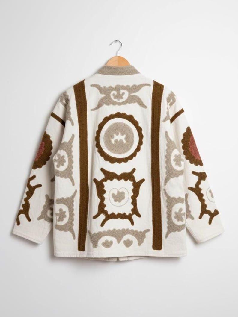 Floral Velvet Suzani Embroidered Jacket | Bohemian Chic Coat | Warm Outerwear | Gift For Her Bohozani