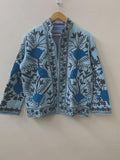 Handmade Suzani Embroidered Cotton Jacket | Boho Chic Coat | Gift For Her Bohozani