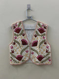 Embroidered Suzani Velvet Vest | Boho Floral Ethnic Gilet, Festival Wear Bohozani