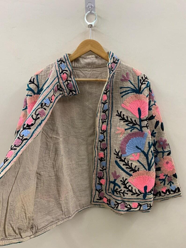 Festive Wear TNT Suzani Short Jacket – Embroidered Jacket - Bohemian Outerwear - Gift For Her Bohozani