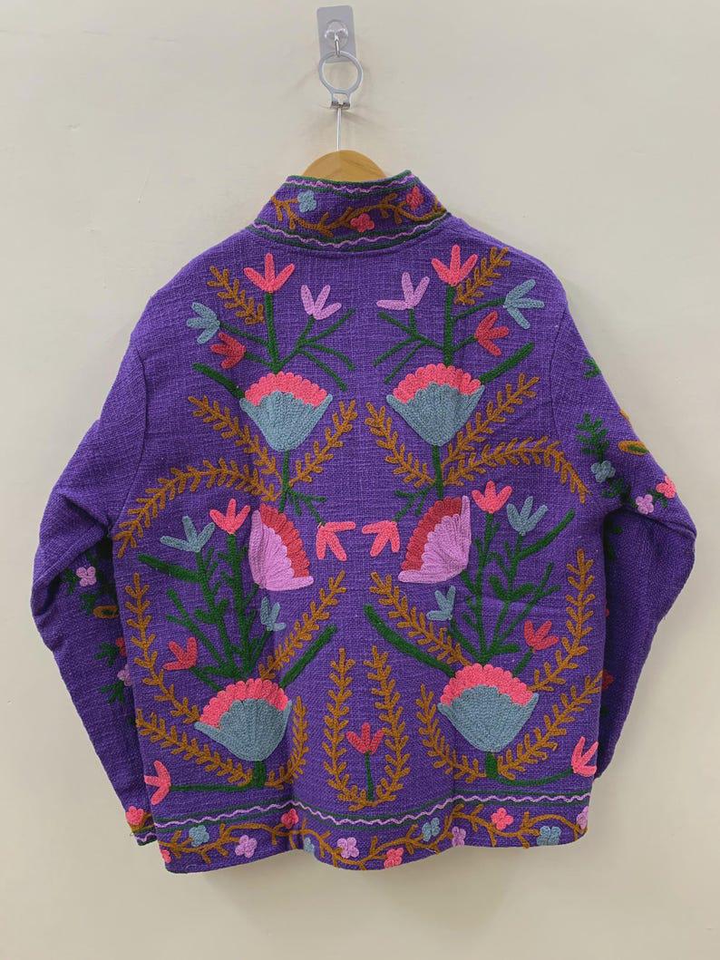 Handmade Suzani Embroidered Cotton Jacket | Boho Chic Coat | Gift For Her Bohozani