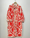Velvet Suzani Long Kimono Robe Boho Long Jacket Bohozani