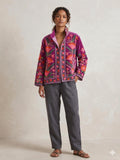 Coachella Festival Style Girl Jean Jacket, The Back is Decorated with Embroidered Rose Flower Patterns Bohozani