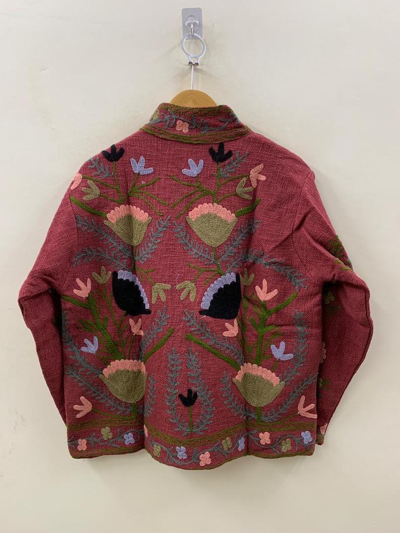 Hand-Embroidered Suzani Velvet Jacket | Bohemian Festival Coat Bohozani