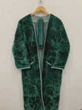 Hand-Embroidered Velvet Suzani Kimono Robe | Boho Floral Uzbek Duster Jacket Bohozani