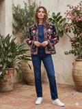 Handmade Suzani Embroidered Cotton Jacket, Boho Kimono Robe Bohozani