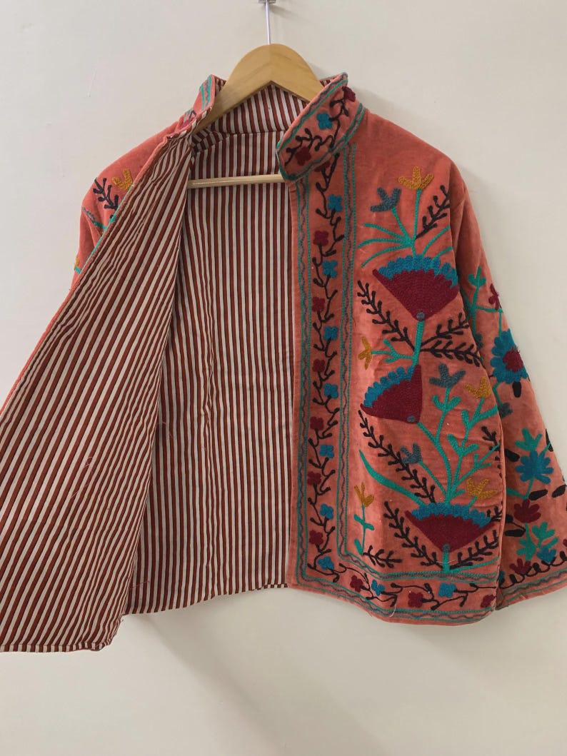 NEW COLLECTION Hand-Embroidered Velvet Suzani Jacket – Boho Ethnic Kimono Outerwear Bohozani