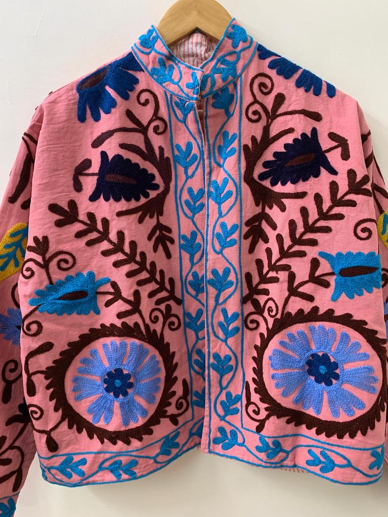Hand-Embroidered Velvet Suzani Jacket – Boho Ethnic Kimono Outerwear Bohozani