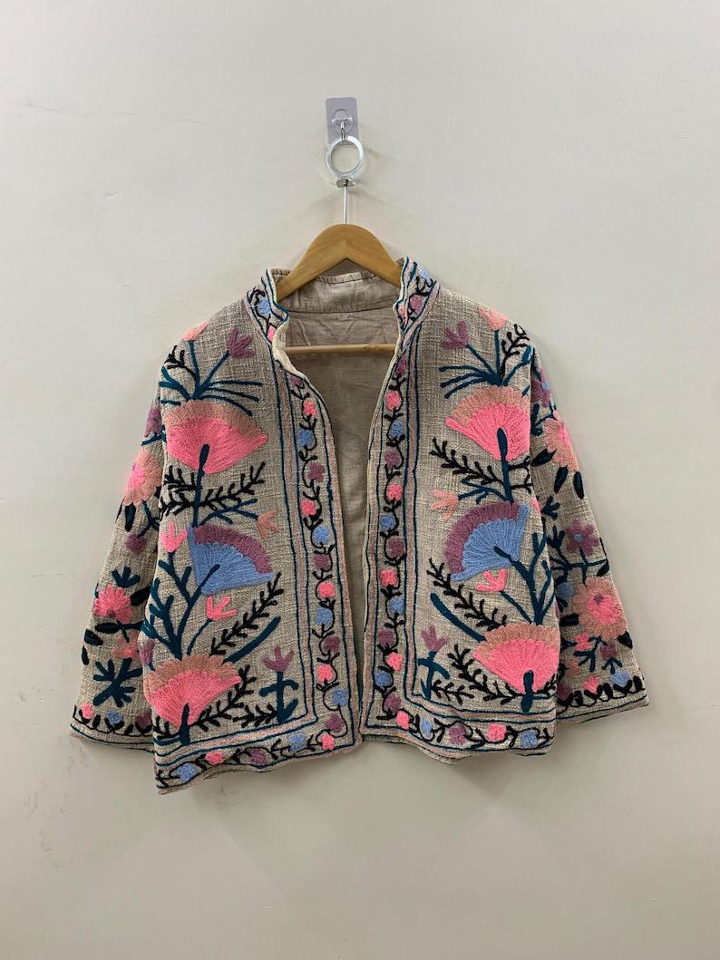 Festive Wear TNT Suzani Short Jacket – Embroidered Jacket - Bohemian Outerwear - Gift For Her Bohozani
