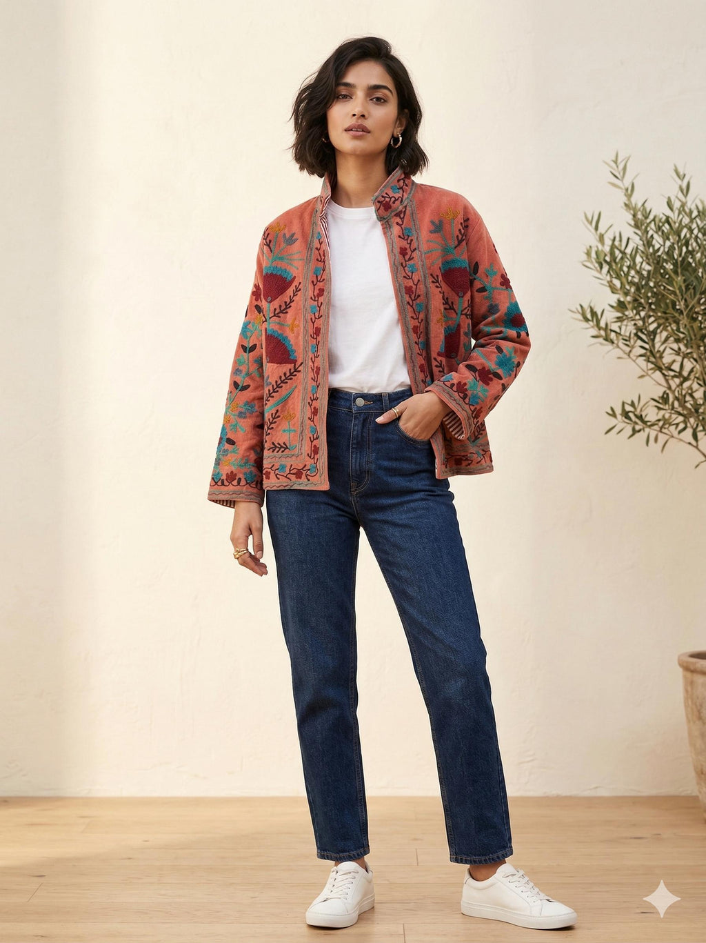 NEW COLLECTION Hand-Embroidered Velvet Suzani Jacket – Boho Ethnic Kimono Outerwear Bohozani