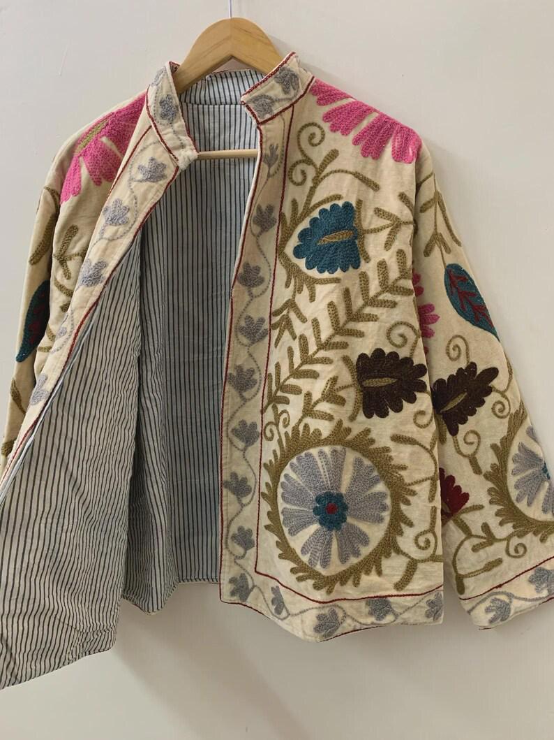 NEW COLLECTION Hand-Embroidered Velvet Suzani Jacket – Boho Ethnic Kimono Outerwear Mother's Day Gift Bohozani