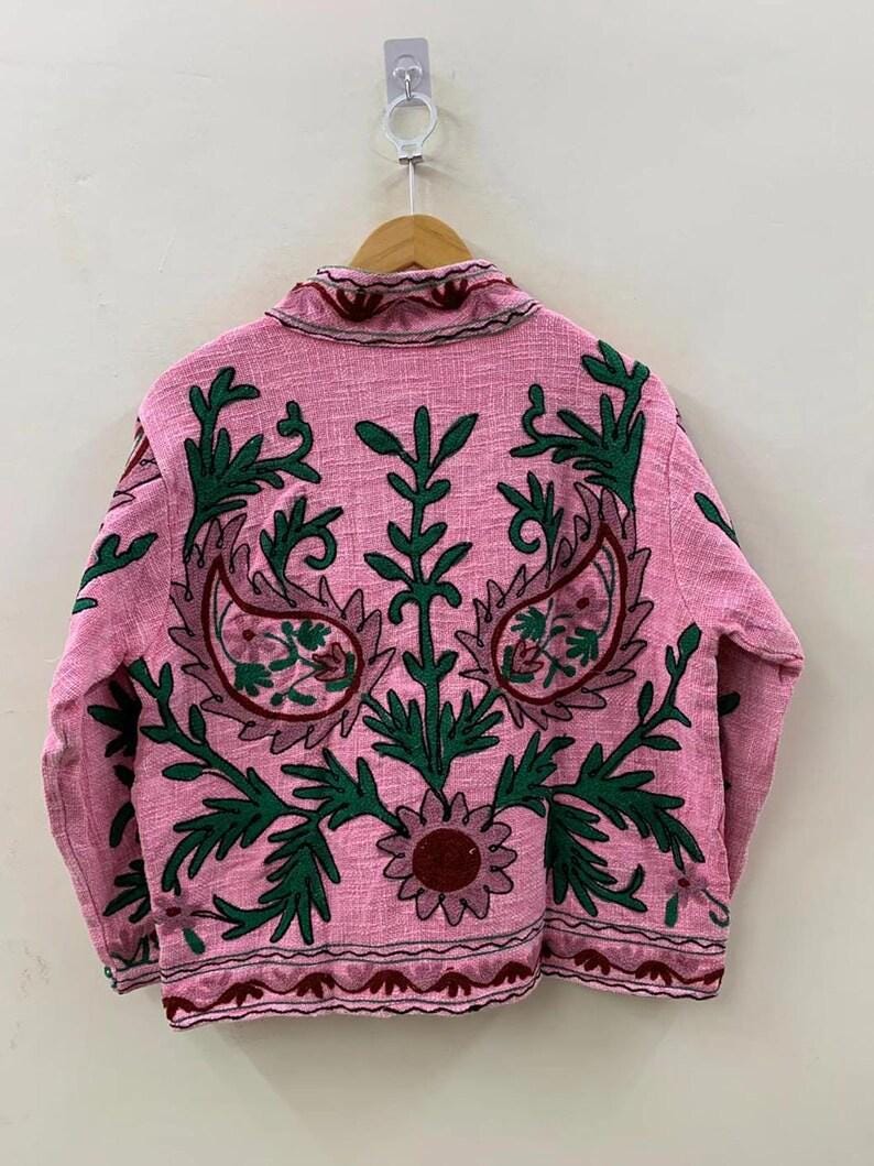 Embroidered Cotton Velvet Suzani Jacket | Floral Folk Art Boho Outerwear Bohozani